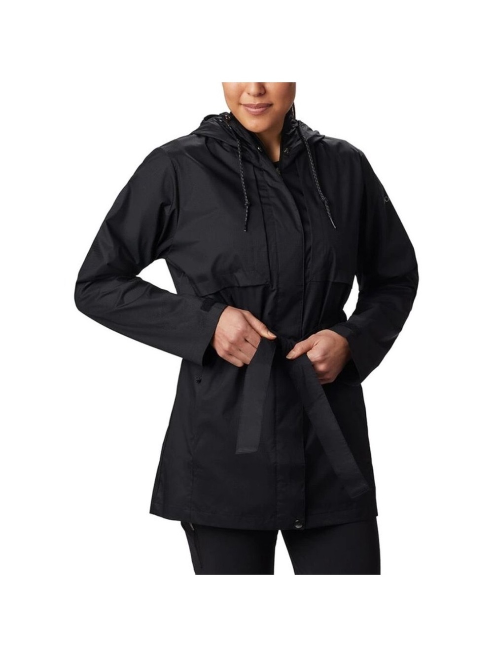 Columbia Women's Pardon My Trench Rain Jacket Black Omni Shield Sz 2X